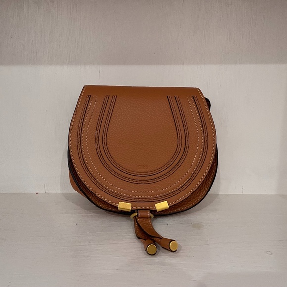 Chloe Mini Marcie saddle bag (muted brown) - Picture 1 of 7